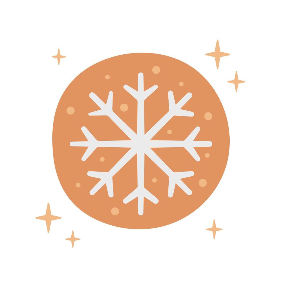 Gingerbread, Christmas cookie. Christmas illustration. Festive baked cookies. Flat design, doodle style. icon vector