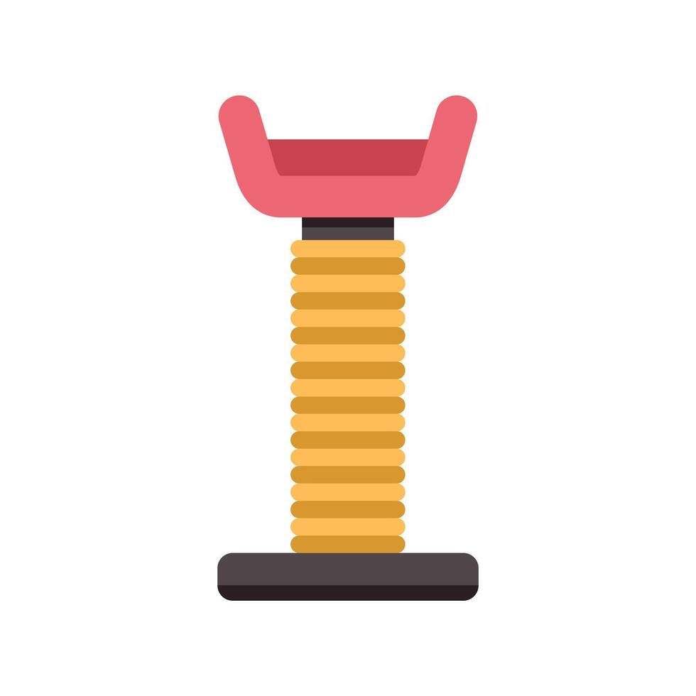 Tall cat scratching post with platform for sleeping and playing vector