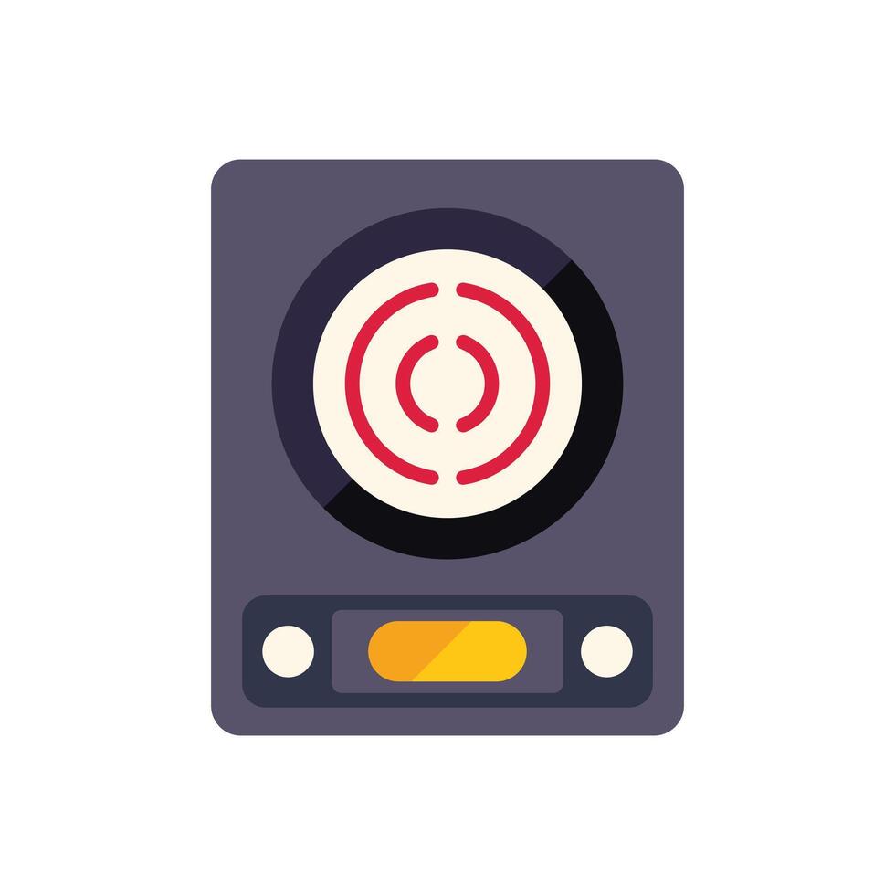 Modern induction cooker showing heating symbol icon vector