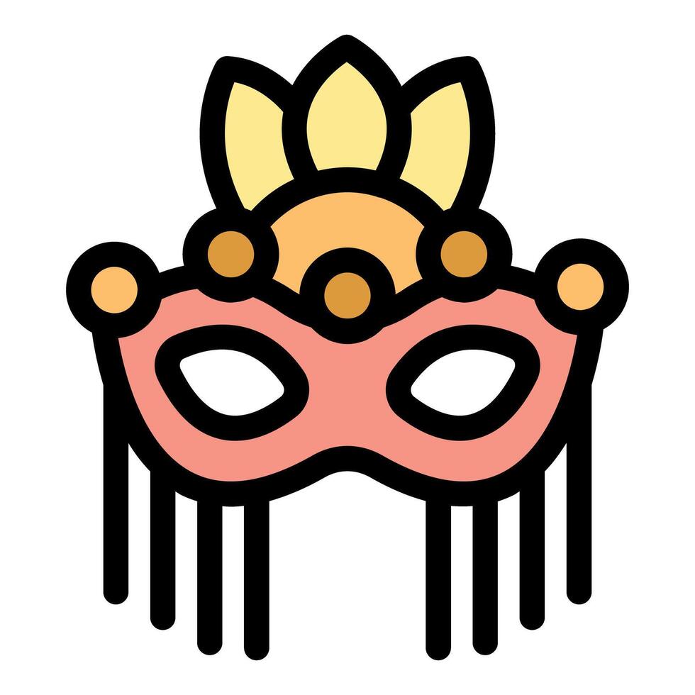 Pink carnival mask with feathers and golden decorations is representing celebration and mystery vector
