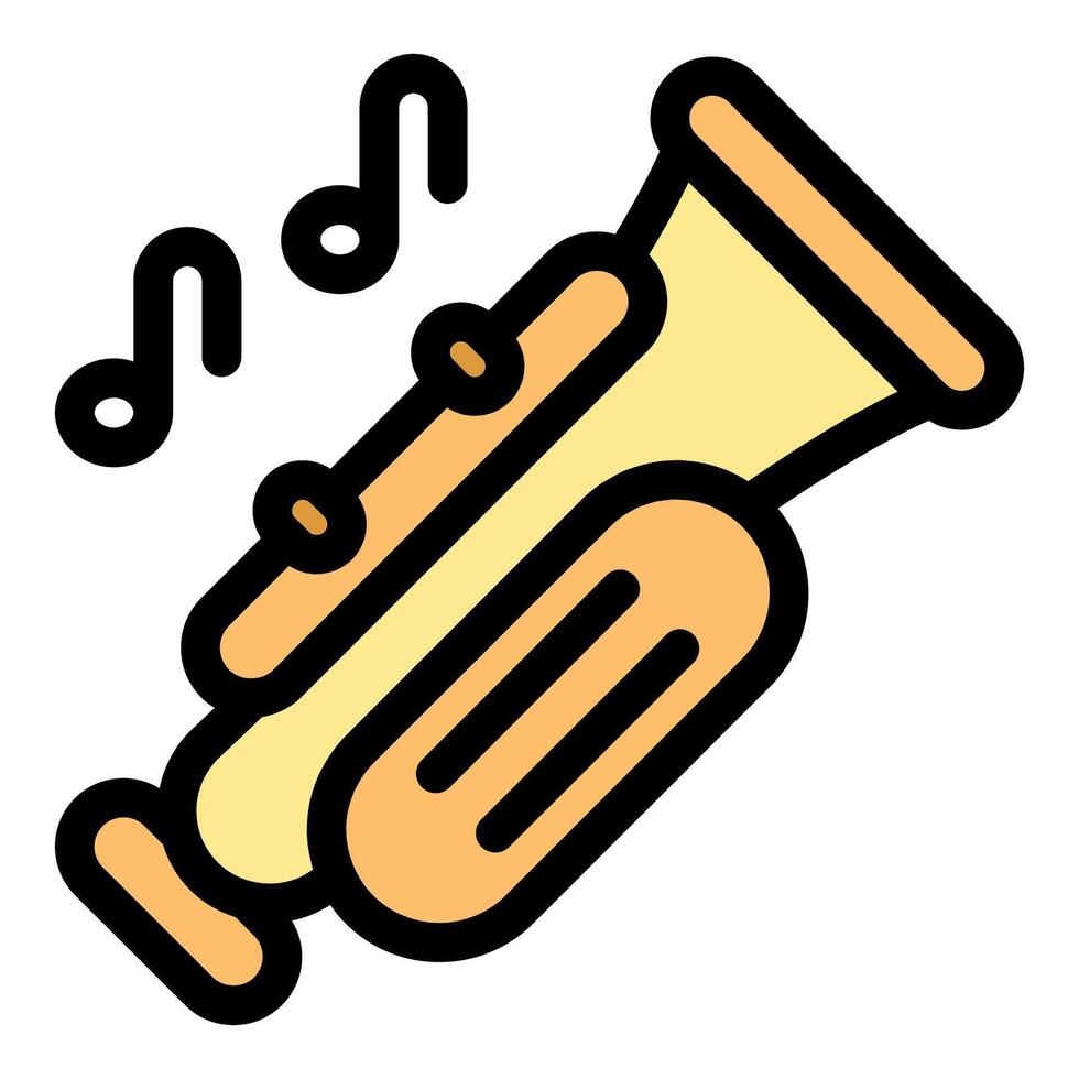 Tuba playing music with musical notes emerging from it vector