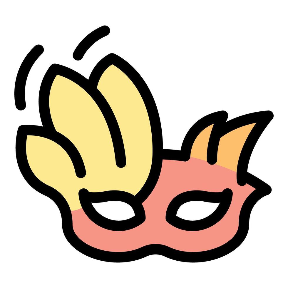 Festive carnival mask with feathers and flames celebrating mardi gras vector