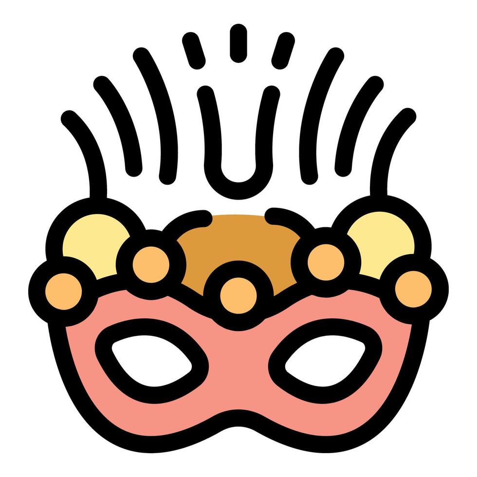 Pink carnival mask with feathers and decorations symbolizing festive celebration vector