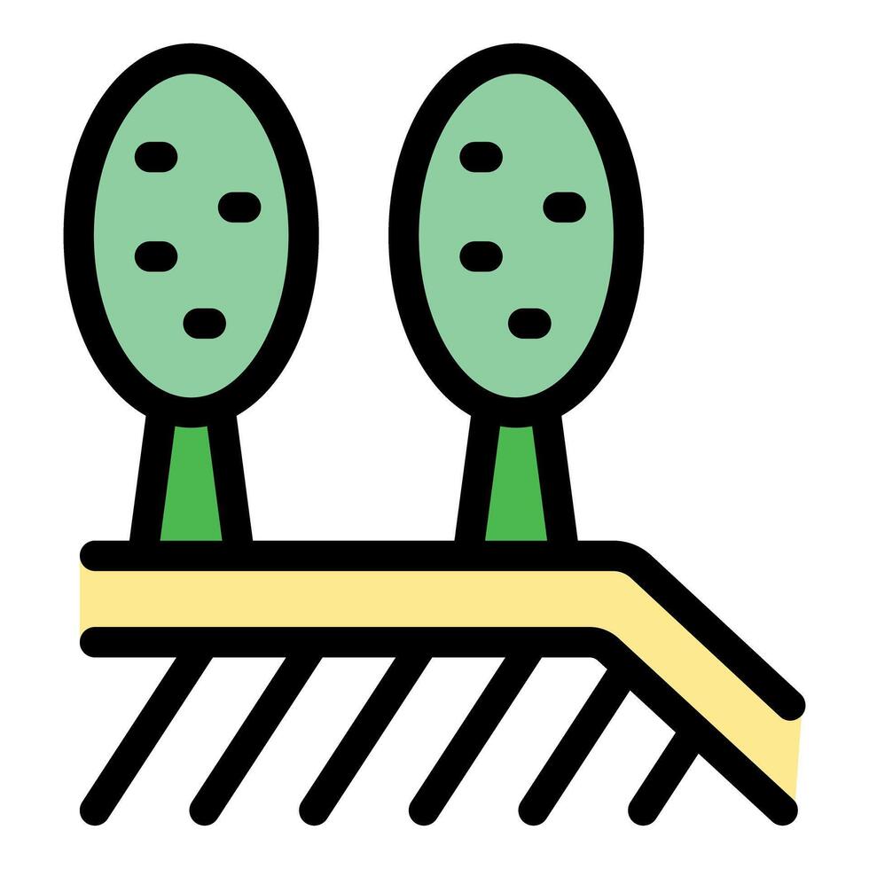 Planting trees and preventing soil erosion with terrace farming vector