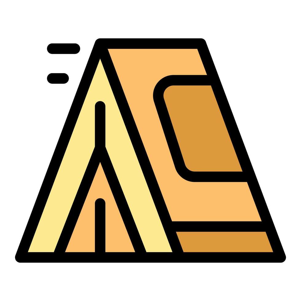 Camping tent icon representing outdoor adventure and shelter vector