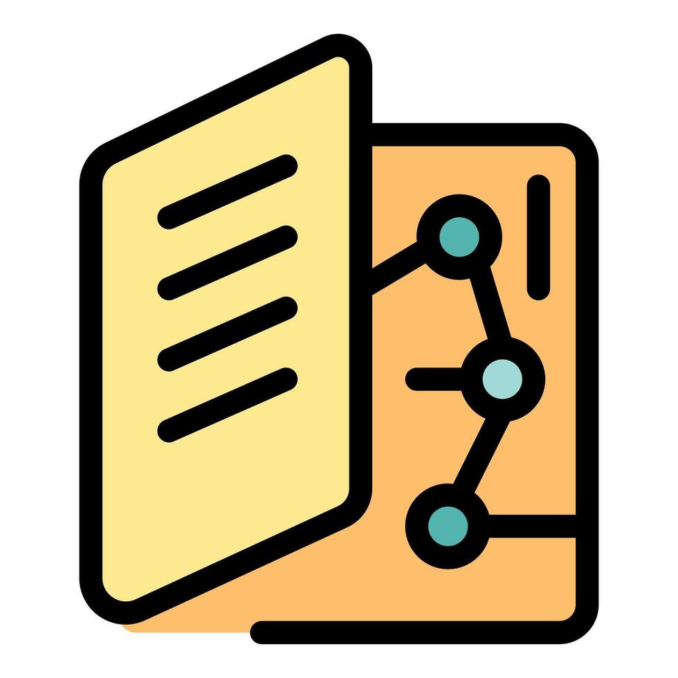 Open book revealing molecular structure, scientific document icon vector