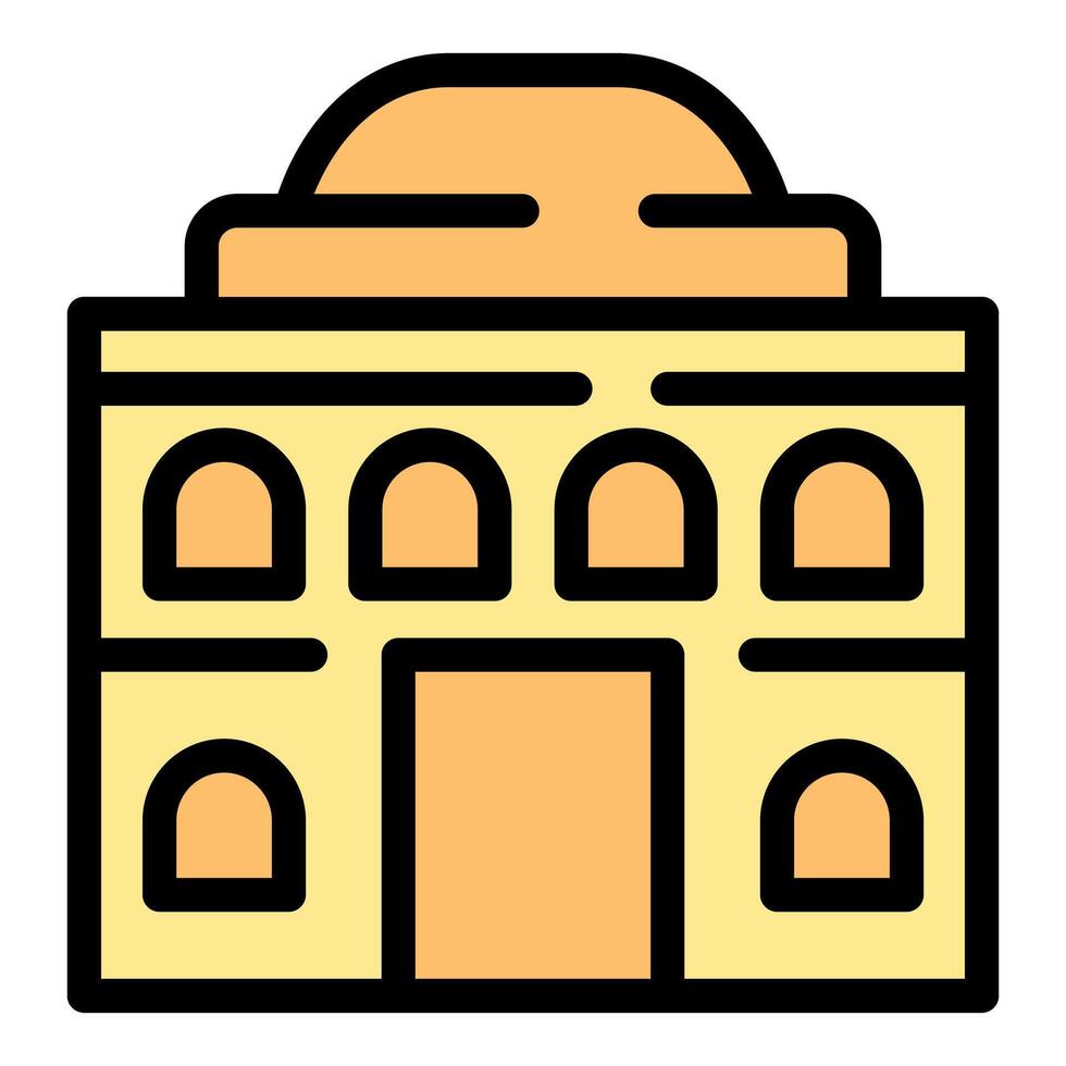 Government building with dome and arched windows representing public service vector