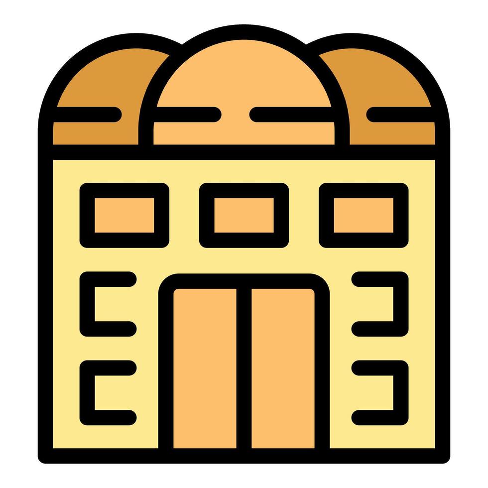 Elevator in building with three domes representing government institution vector