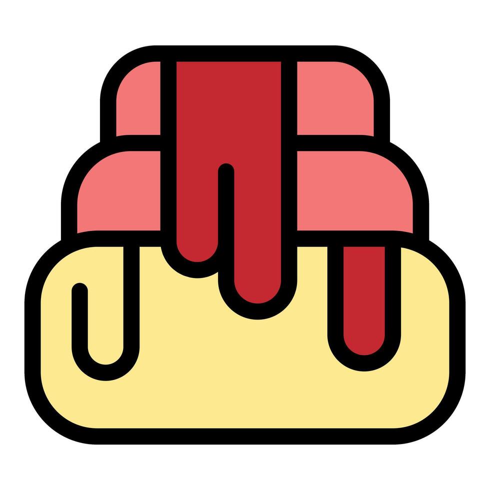 Delicious cinnamon roll with dripping icing representing sweet dessert vector