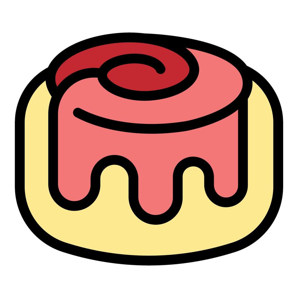 Delicious cinnamon roll with dripping icing, a sweet treat vector