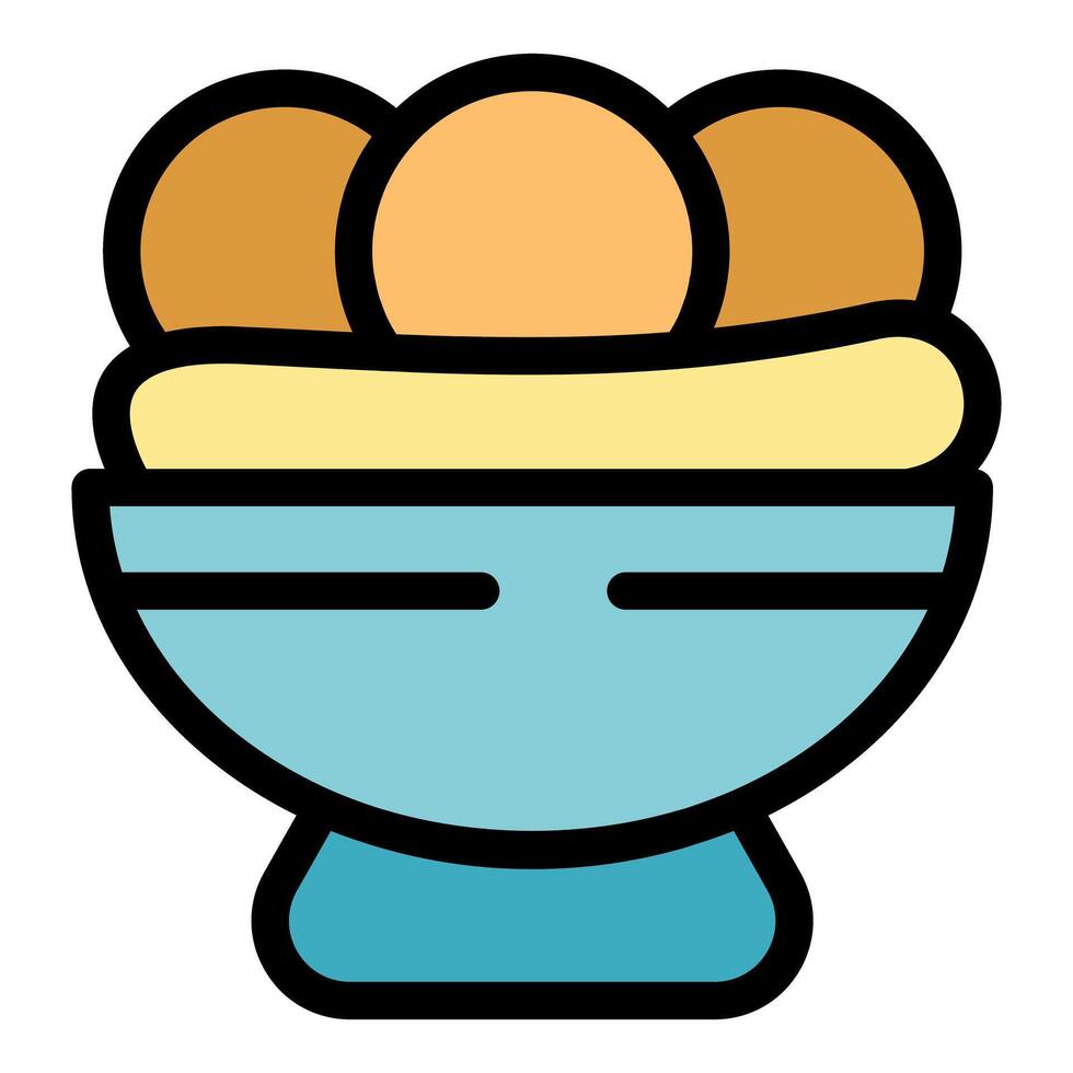 Bowl of loukoumades with honey and cinnamon, enjoying greek dessert vector