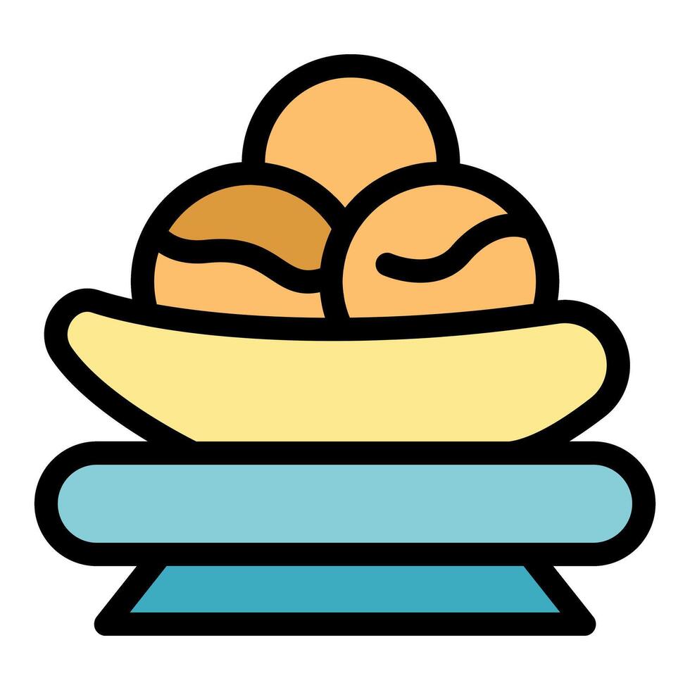 Delicious falafel balls served in an elegant oval bowl on a tray, ready to enjoy vector
