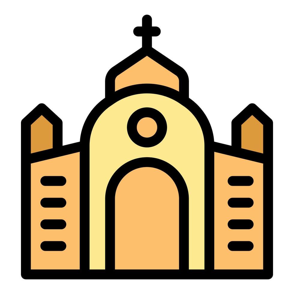 Church building representing christianity and religious architecture vector