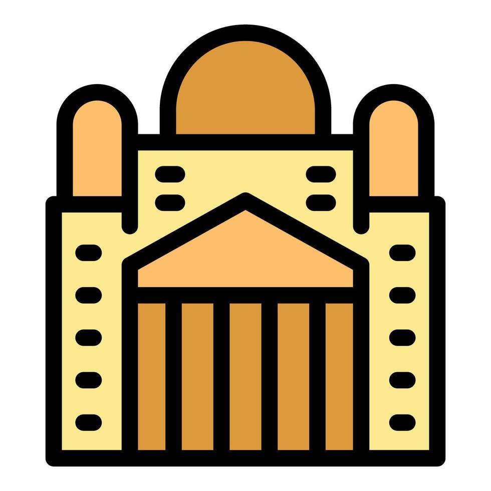 Synagogue building with dome and columns representing jewish culture and history vector