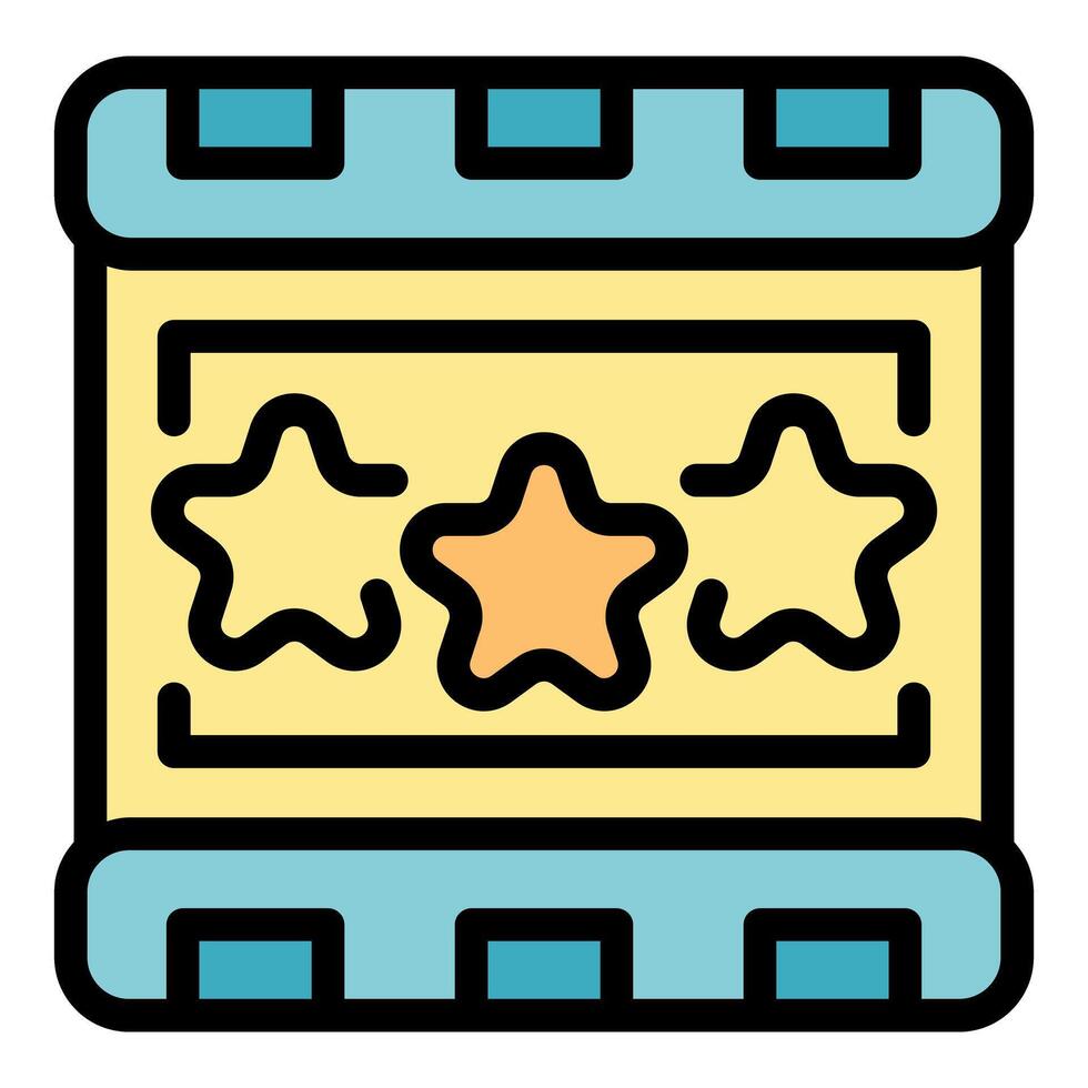 Film strip showing three stars rating, customer review, feedback experience vector
