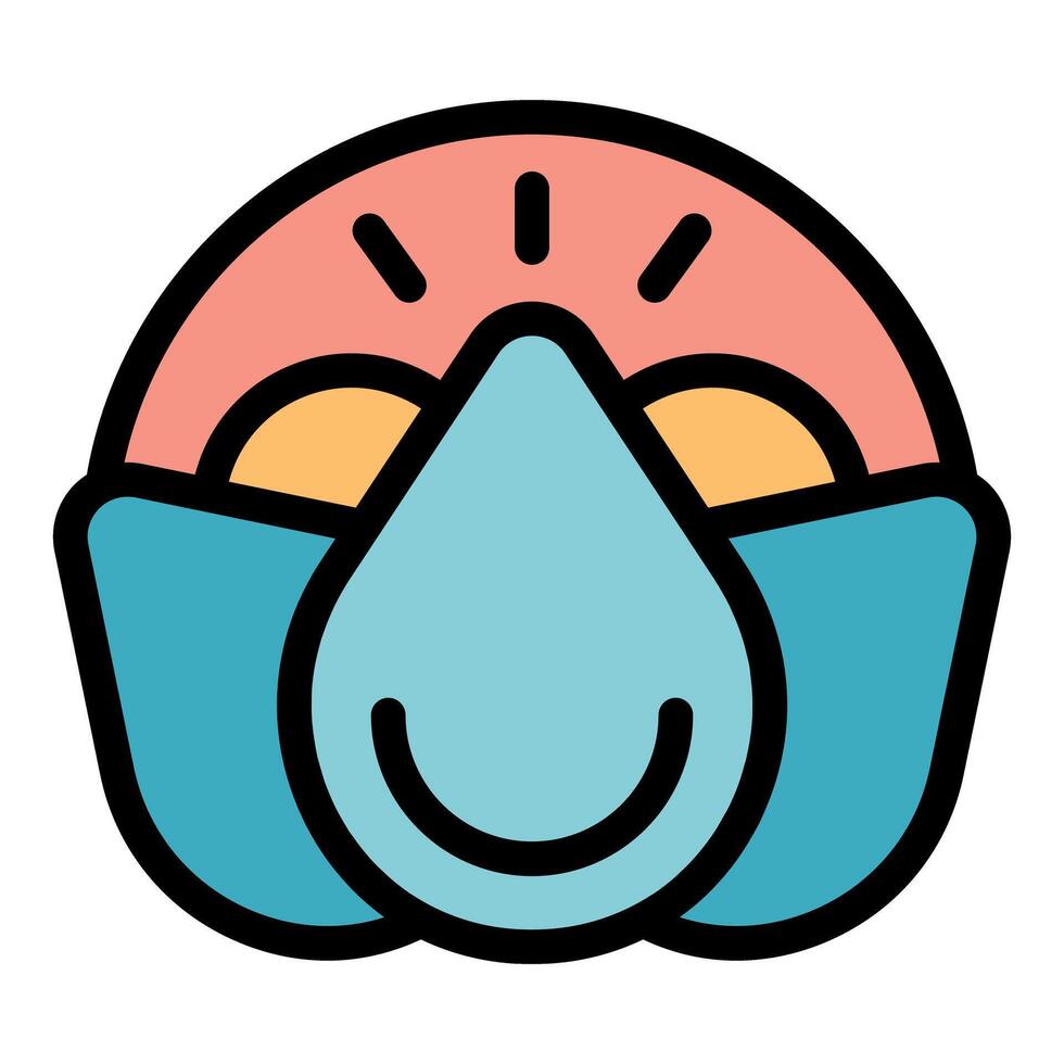 Happy water drop wearing protective mask symbolizing clean and safe water resources vector