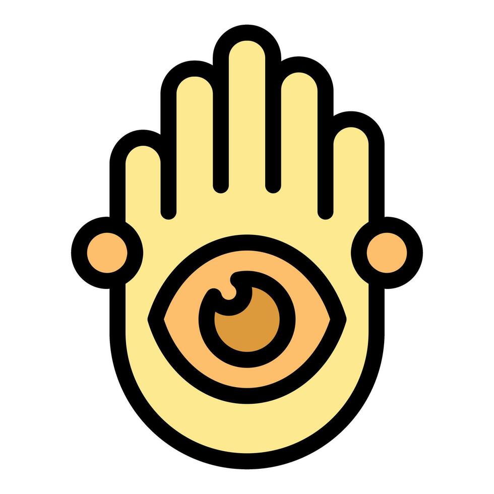 Palmistry hand with eye showing future prediction vector
