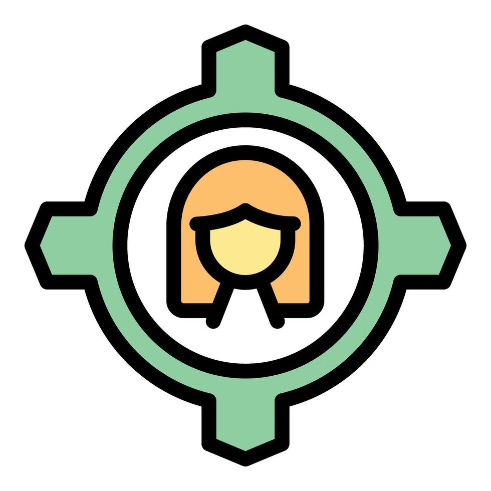 Customer focus icon showing centered targeting of client needs vector