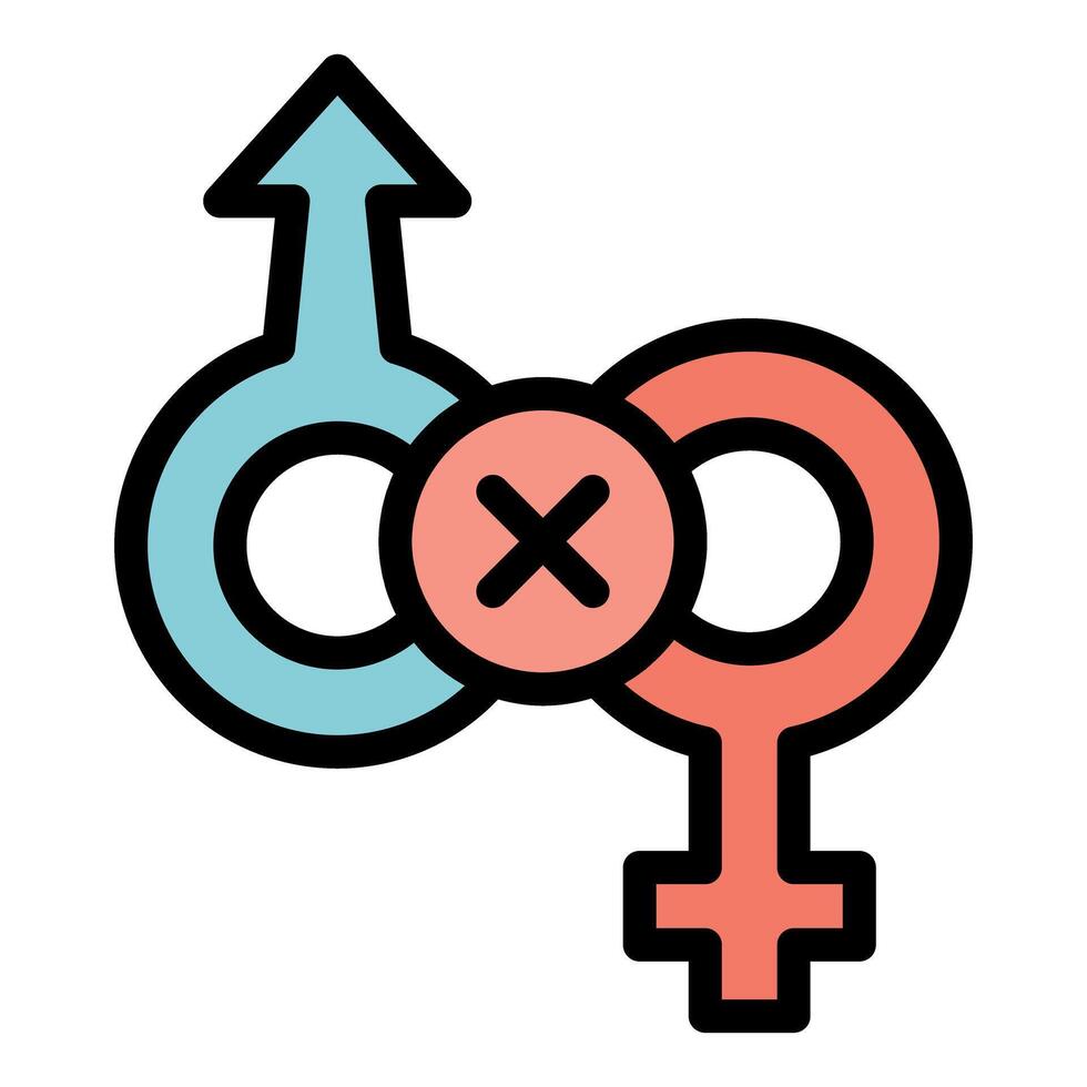 Gender inequality is preventing gender equality and showing sexism problem vector