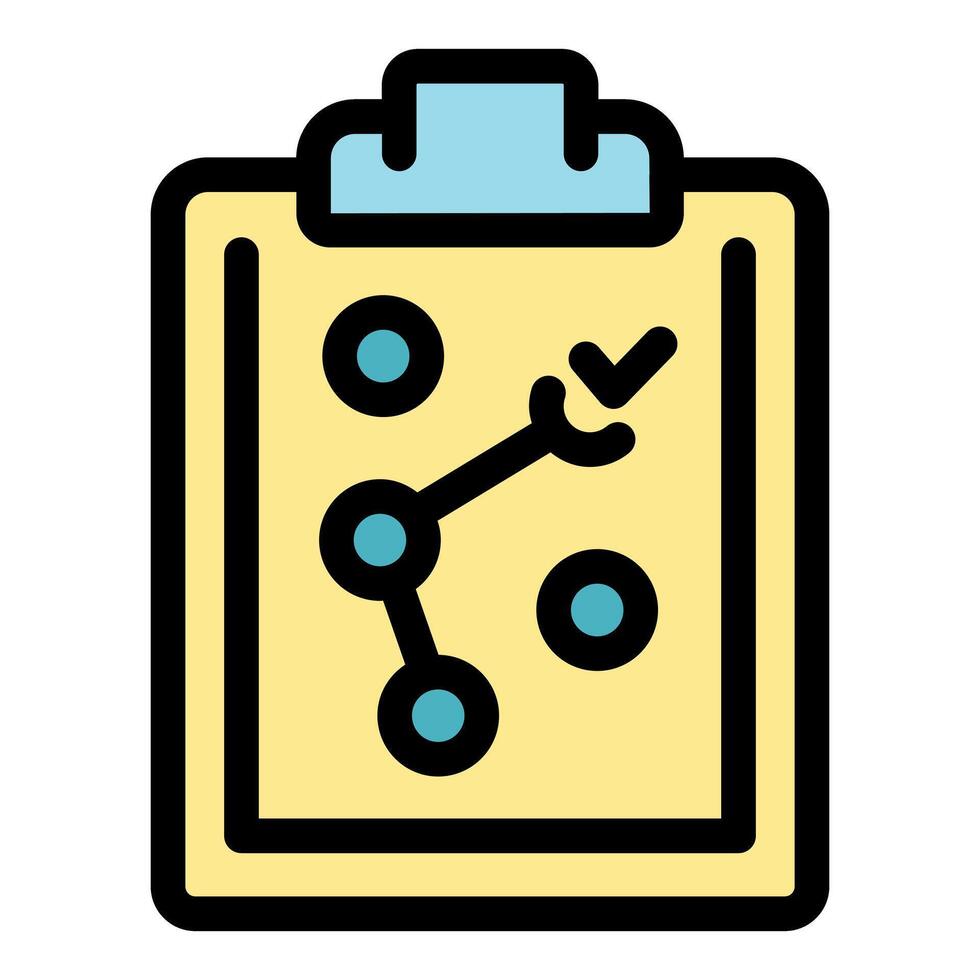 Clipboard showing project management strategy with check mark vector