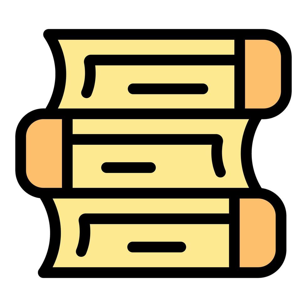Stack of books forming a small library representing knowledge and learning vector