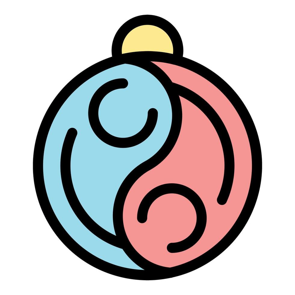 Harmony ball pendant showing yin yang symbol balancing energy vector