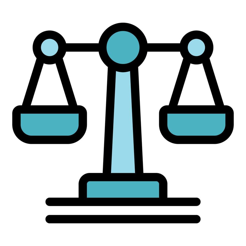 Balancing scales symbolizing justice and equality in legal proceedings vector