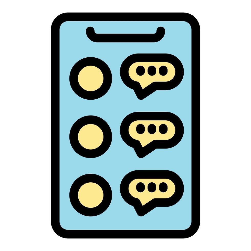 Smartphone showing chat bubbles with three dots representing ongoing conversation vector
