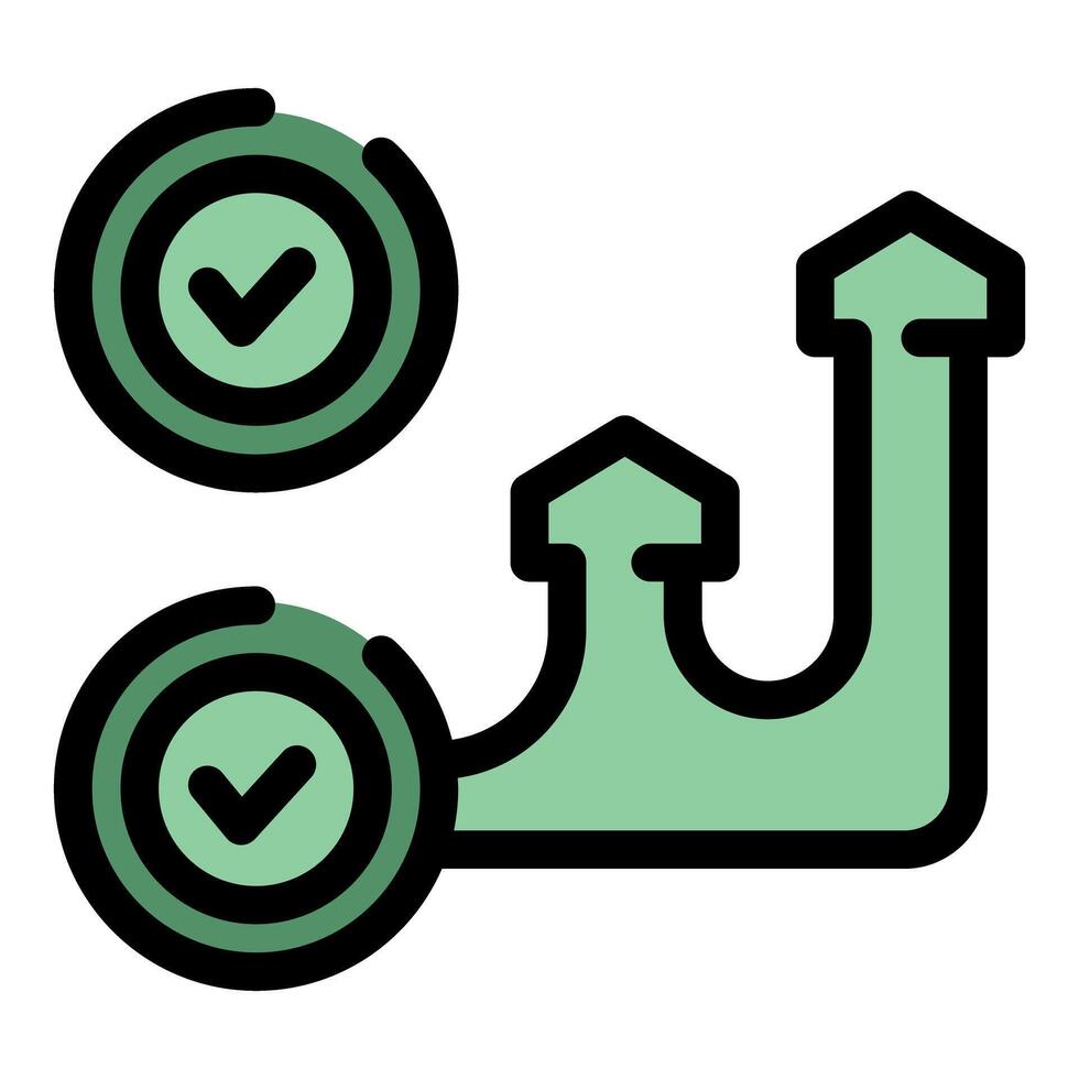 Approval process leading to growth and success representing validation and progress vector