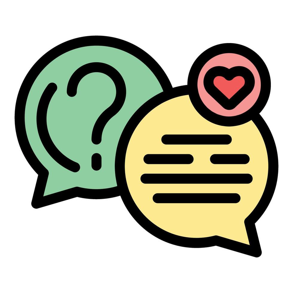Online dating chatting with question mark and heart vector