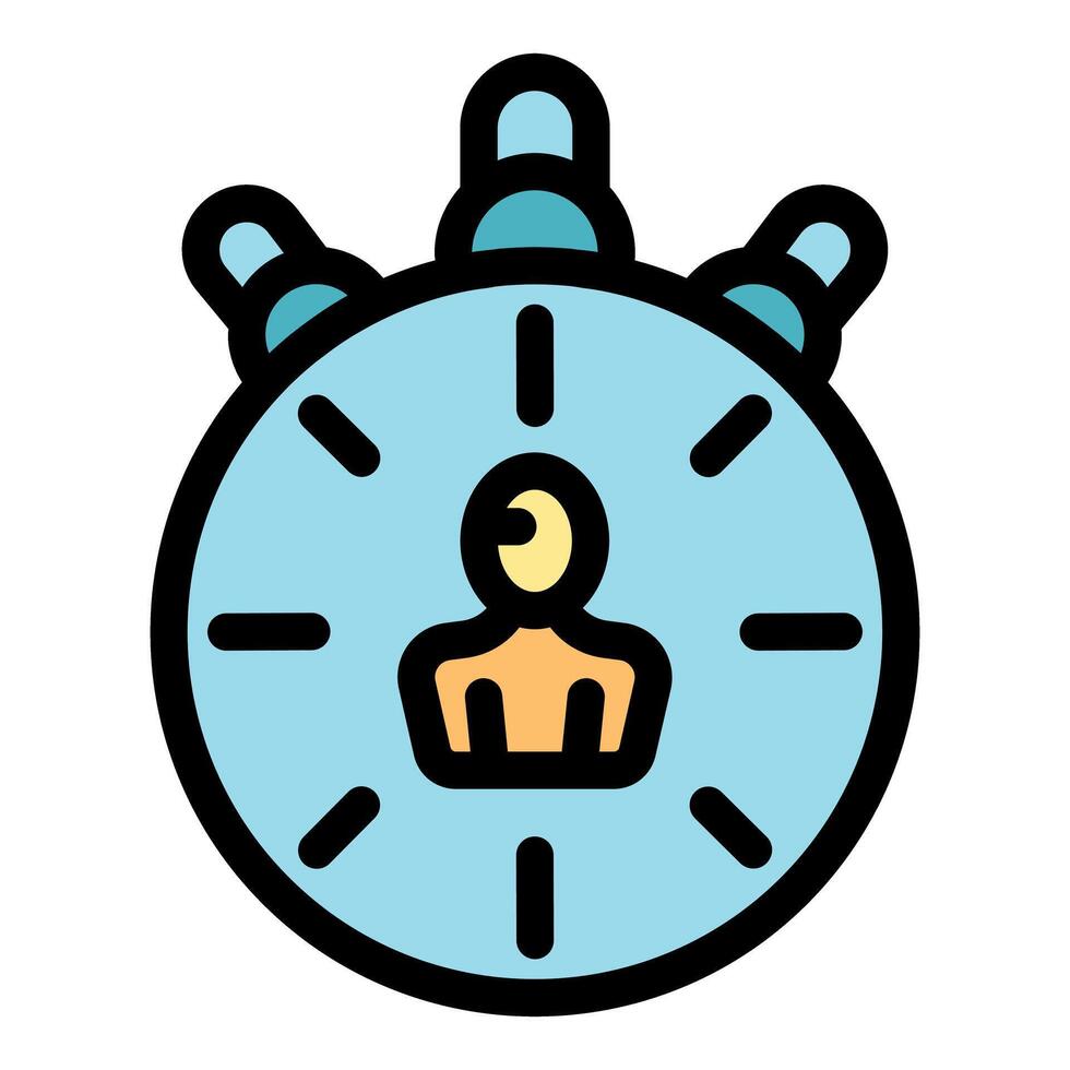 Time management icon showing person managing work time vector