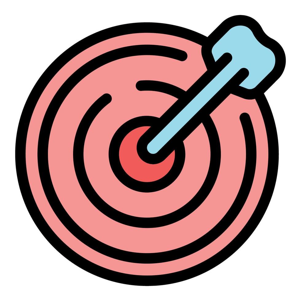 Target with arrow hitting the center, achieving business goals vector
