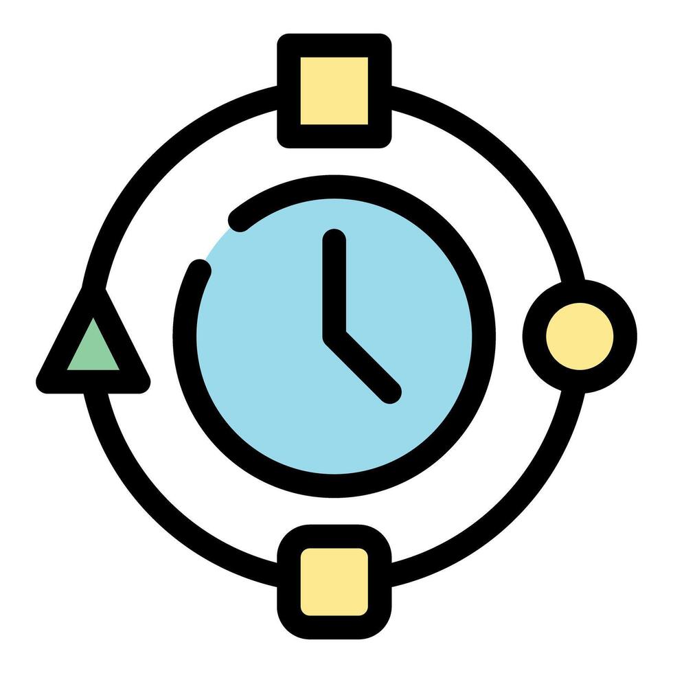 Clock rotating showing project management and workflow vector