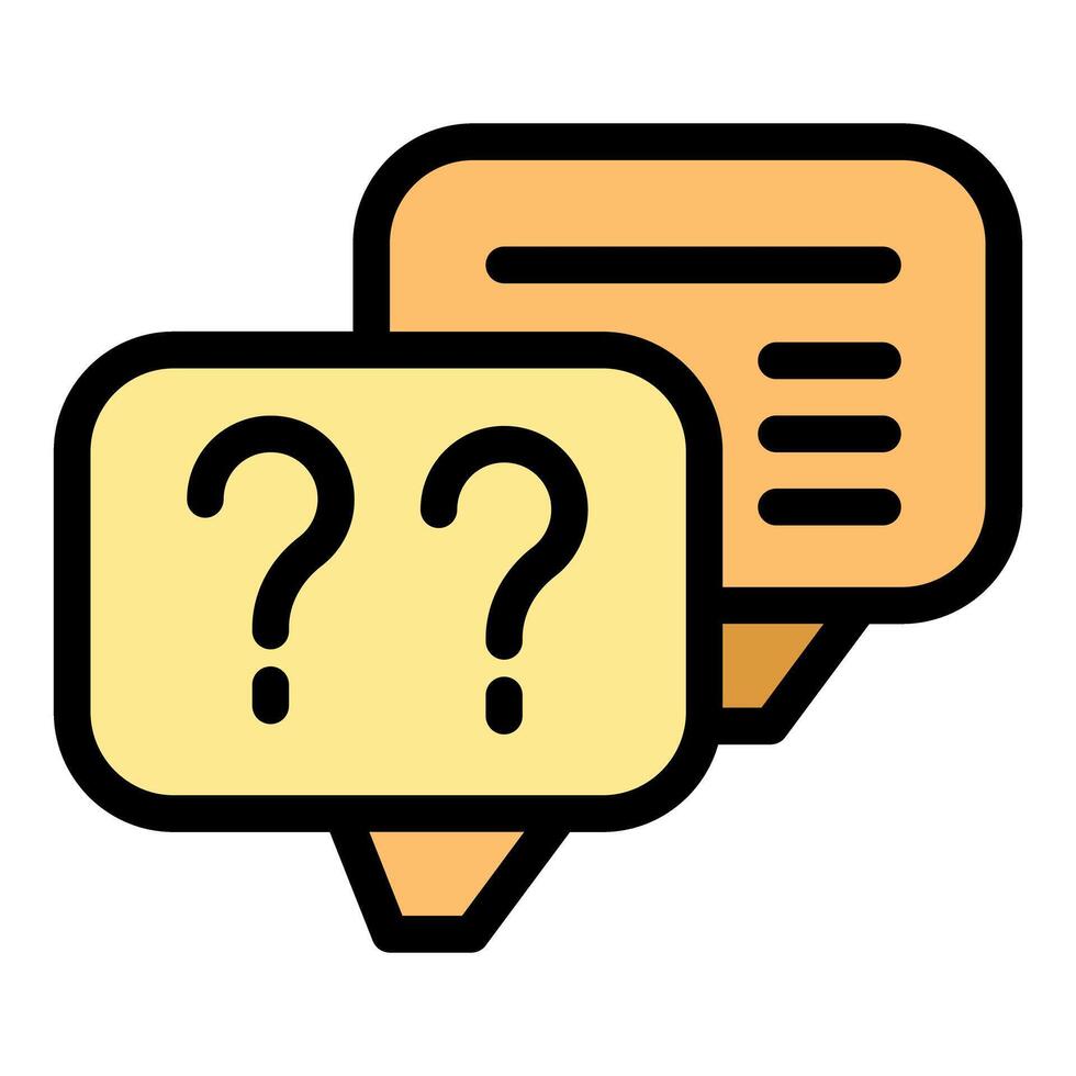 Question marks and speech bubbles showing online communication vector