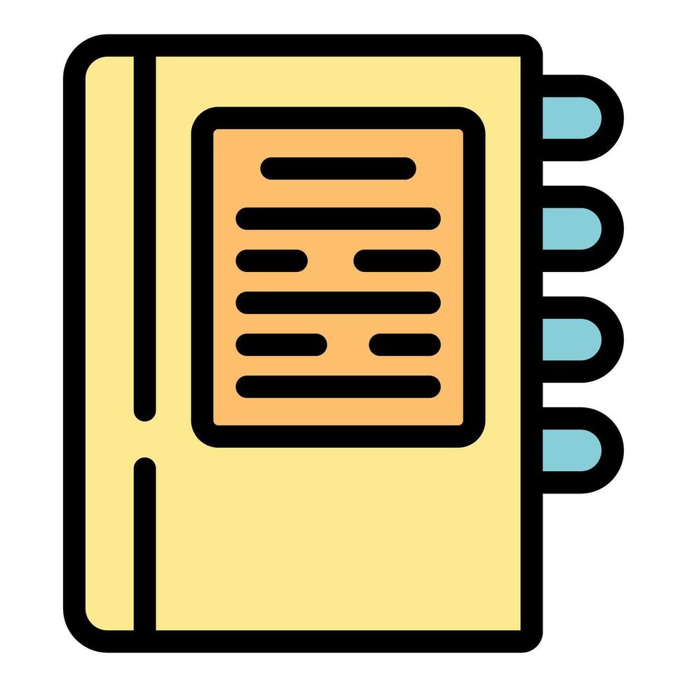 Notebook with bookmark showing text lines representing information storage vector