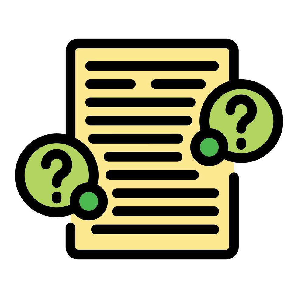 Question marks hovering over important document, creating an atmosphere of uncertainty vector