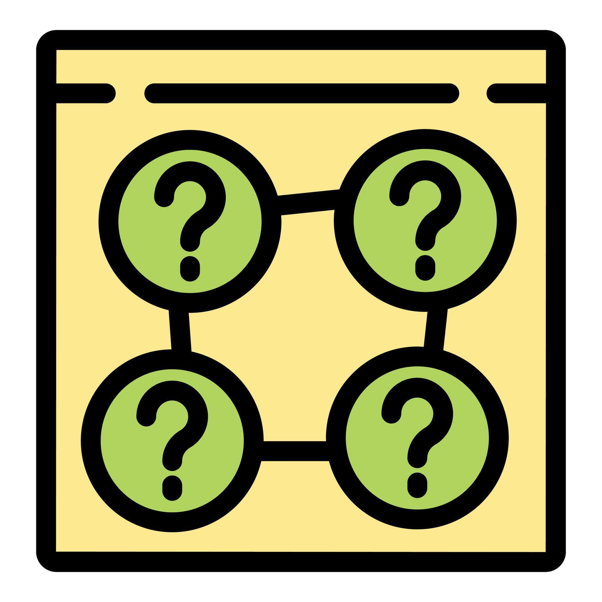 Question marks connected representing interconnected problems solving ...