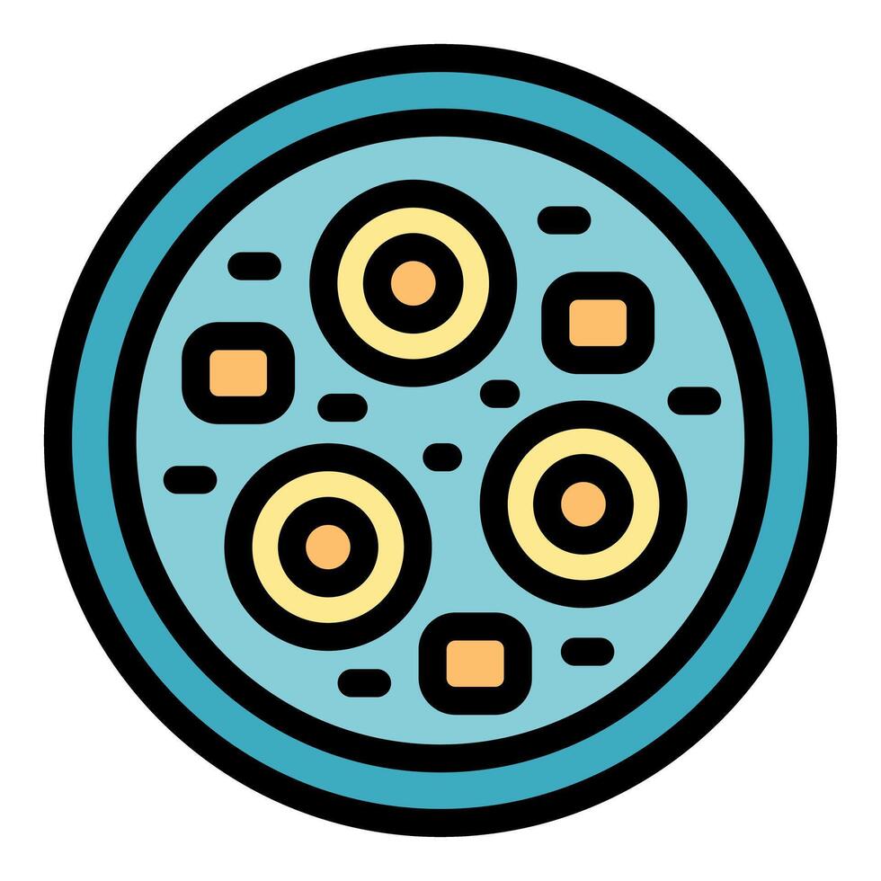 Petri dish with growing bacteria colonies for microbiology research vector