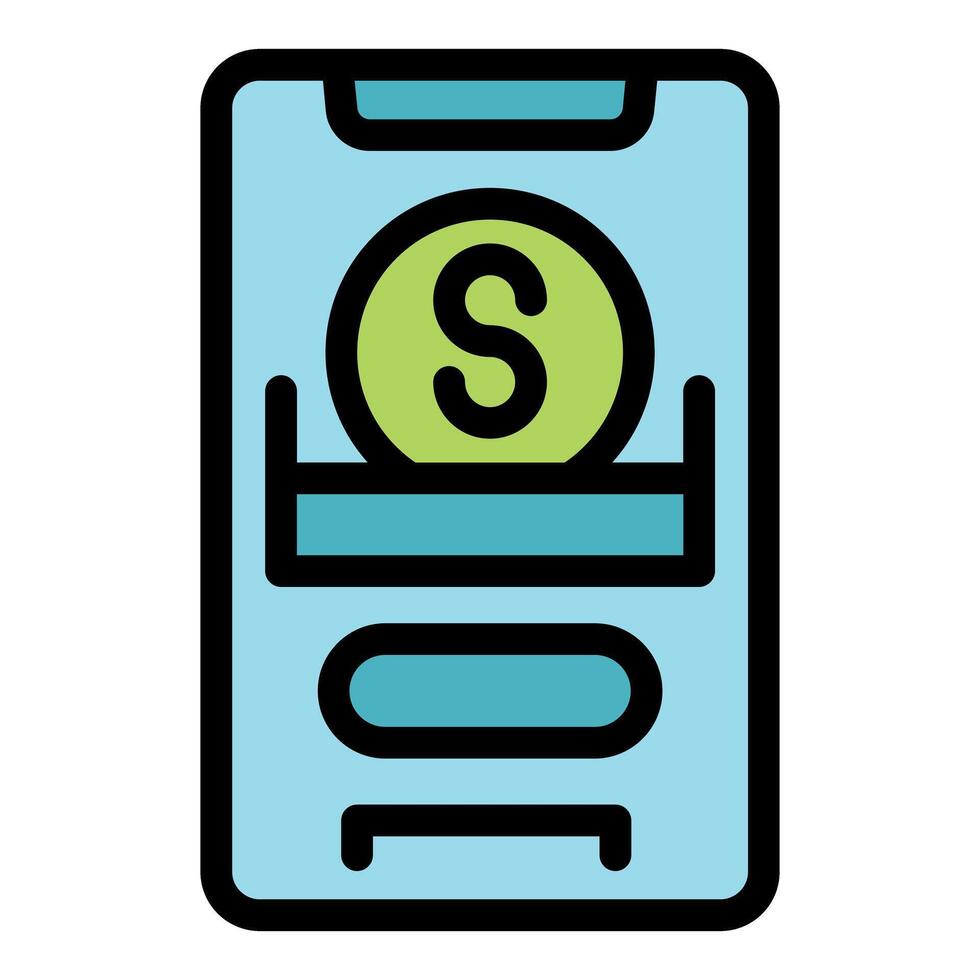 Smartphone showing online payment sending money vector