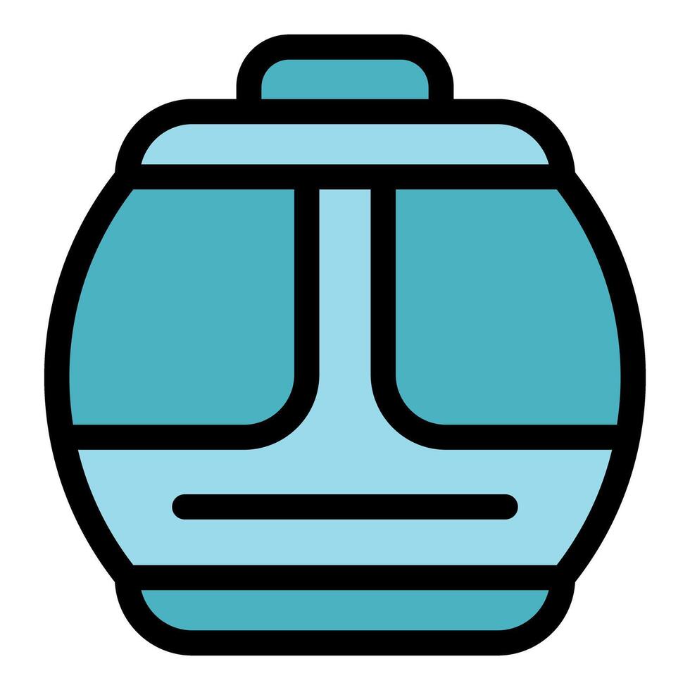 Funicular cable car moving up mountain transporting people icon vector