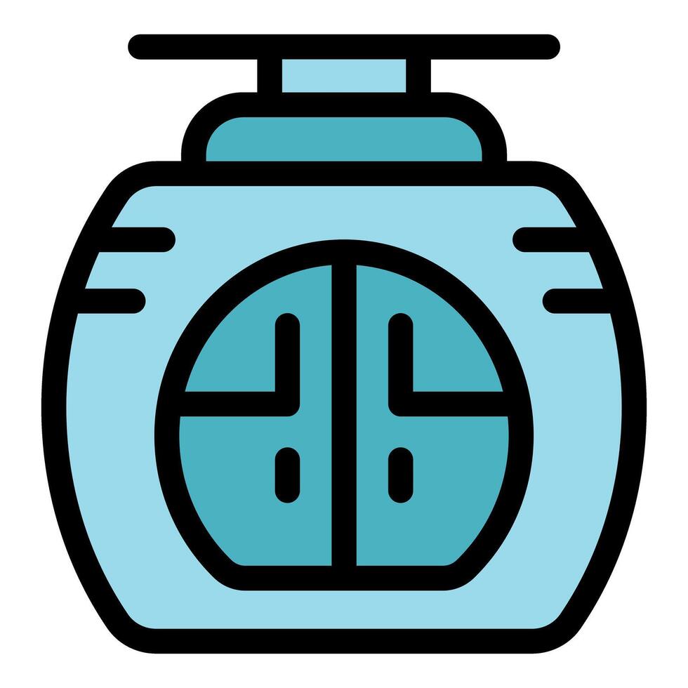 Futuristic helicopter hovering in the sky, transportation icon vector