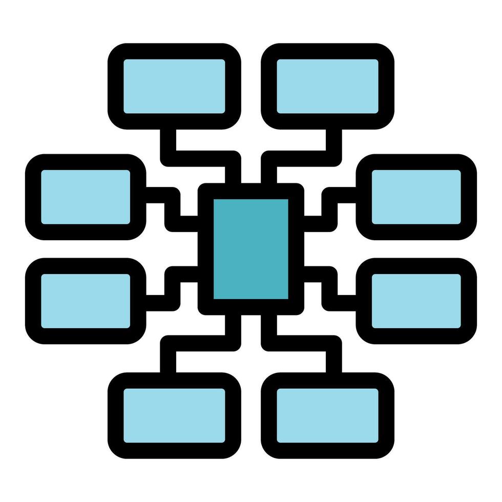 Data flow chart representing complex network connections vector