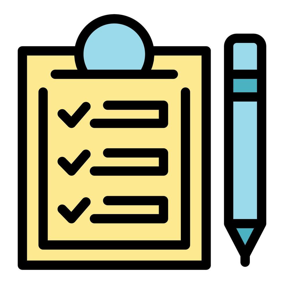 Clipboard with checklist and pencil symbolizing task completion vector