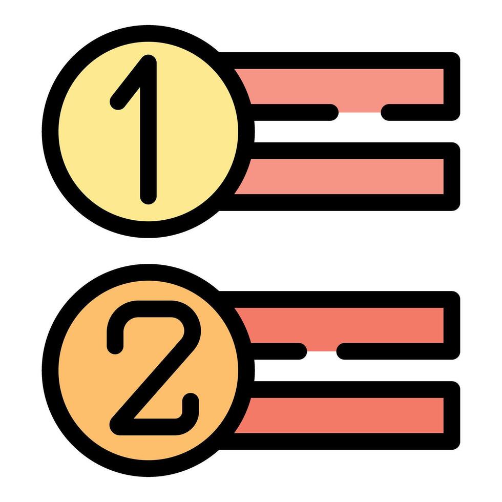 Ranking with gold medal representing first and second place vector
