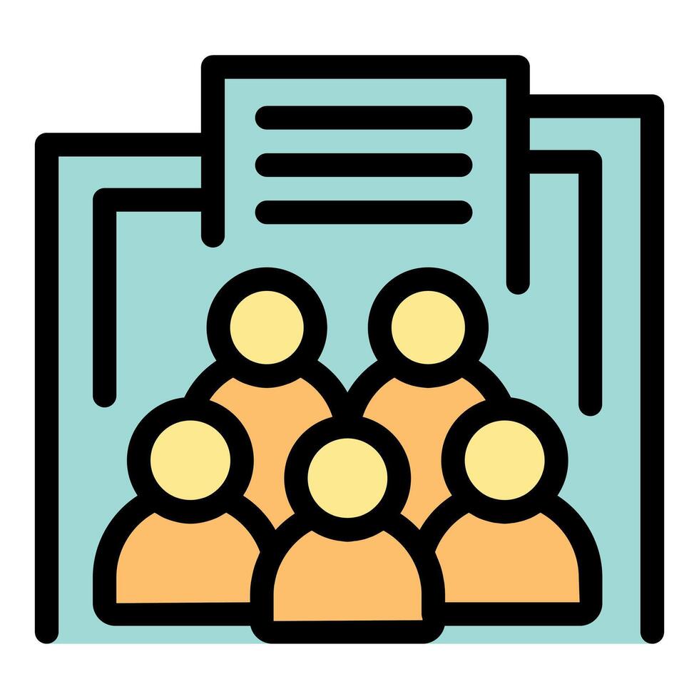 Office workers teamwork cooperation business meeting icon vector