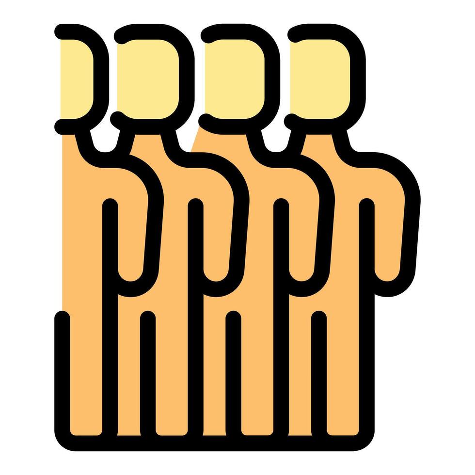 Group of people standing together showing teamwork and collaboration vector