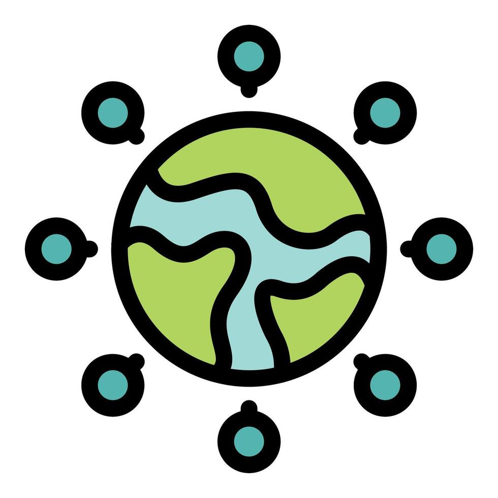 Global network connecting the world through digital communication vector