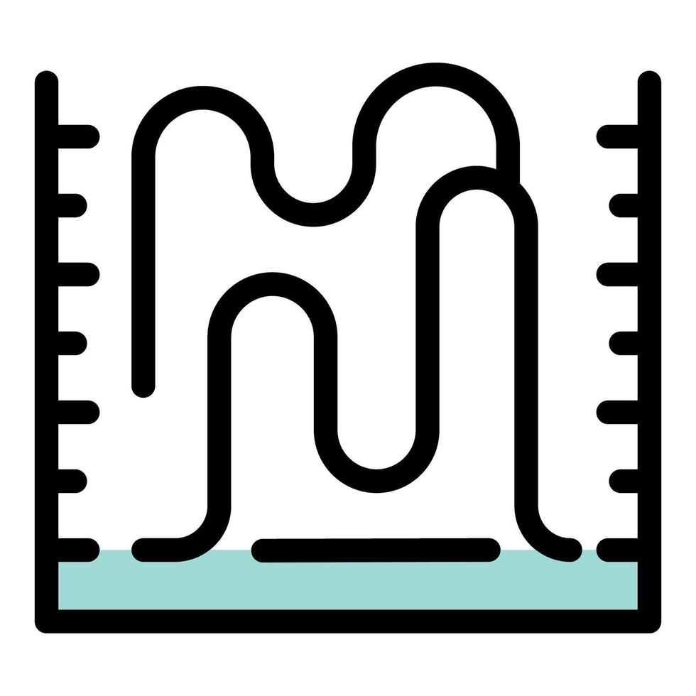 Water level indicator showing varying liquid levels over time vector