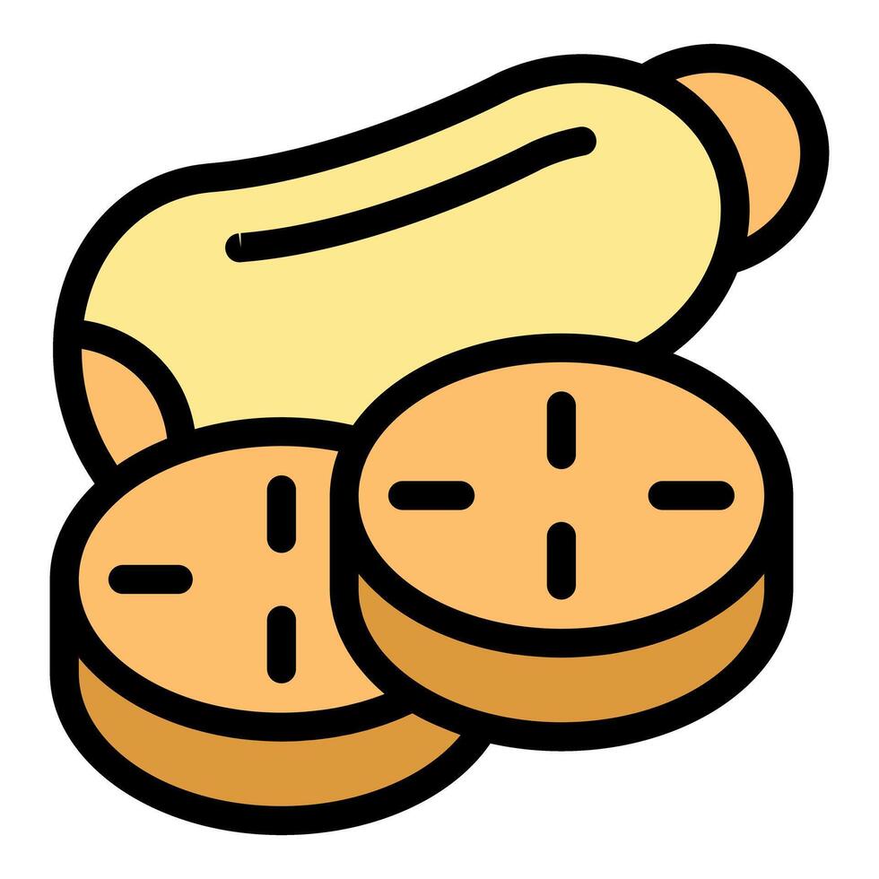 Sliced cassava root showing its inside texture vector