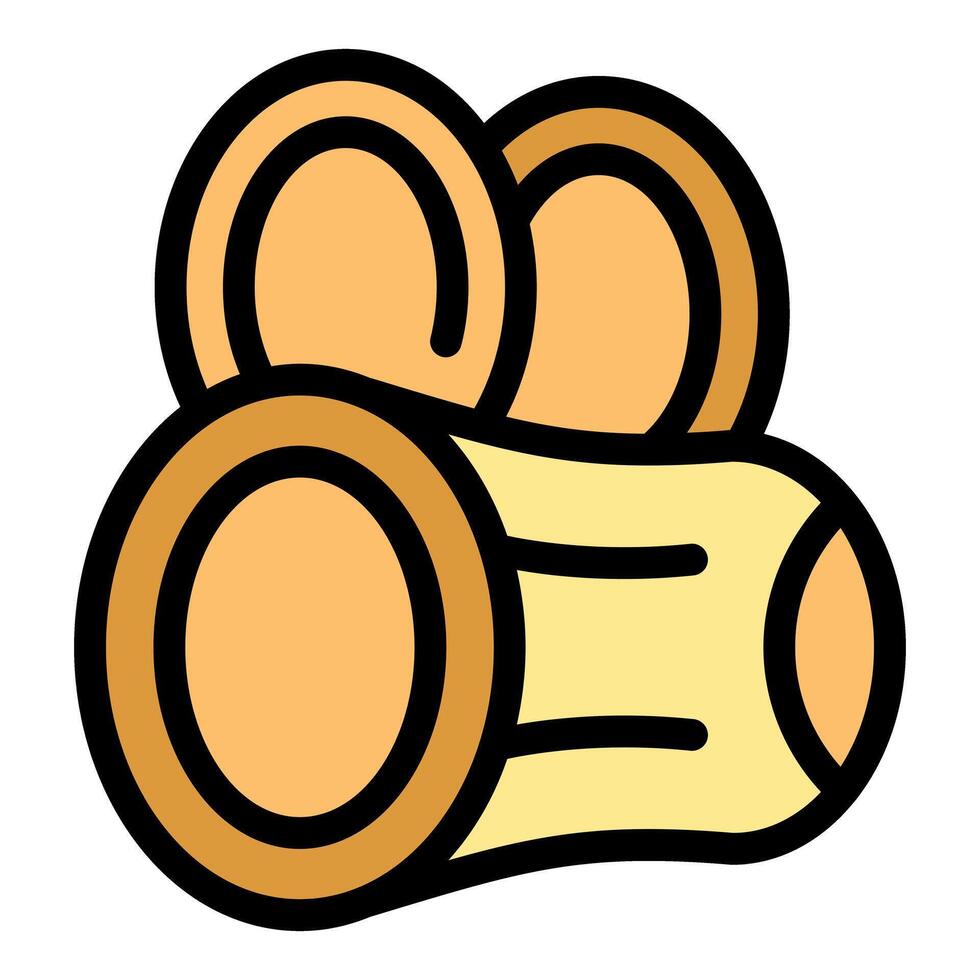 Wood logs showing growth rings forming a stack of timber vector